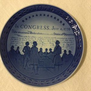 Royal Copenhagen In Congress July 4, 1776 Bicentennial Collector Plate 7"